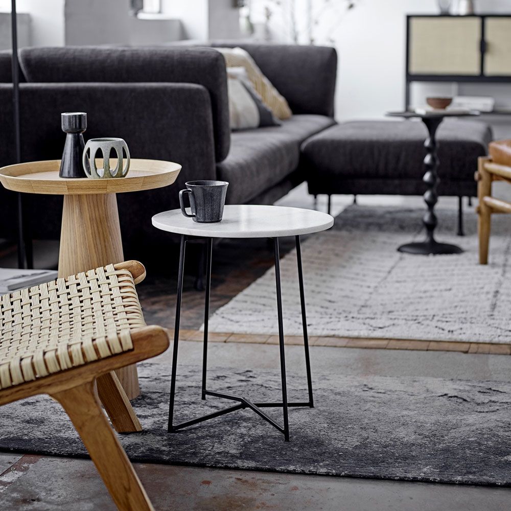 An organic natural oak wood side table