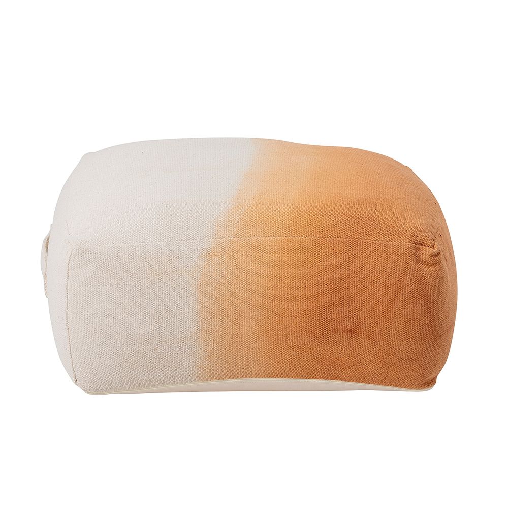 White and orange Ombre square pouffe