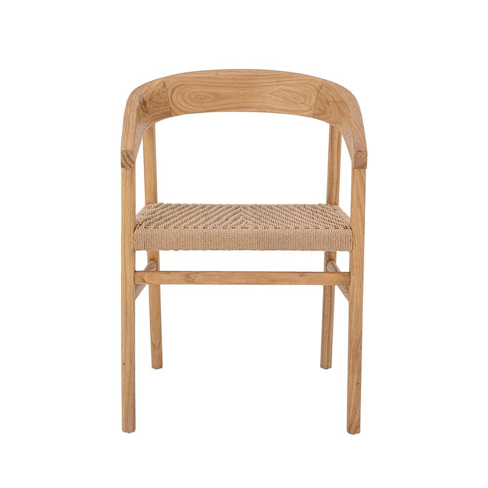 A scandi-inspired light oak chair with a braided seat