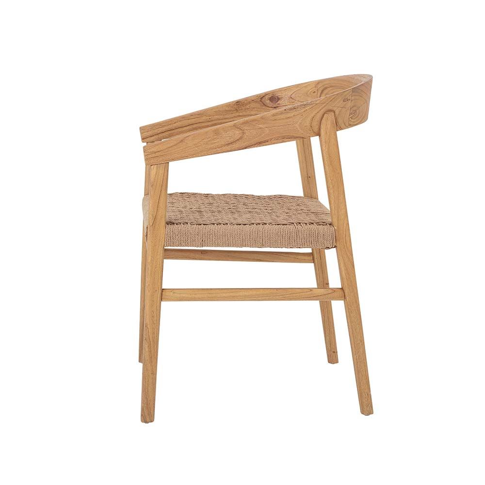 A scandi-inspired light oak chair with a braided seat
