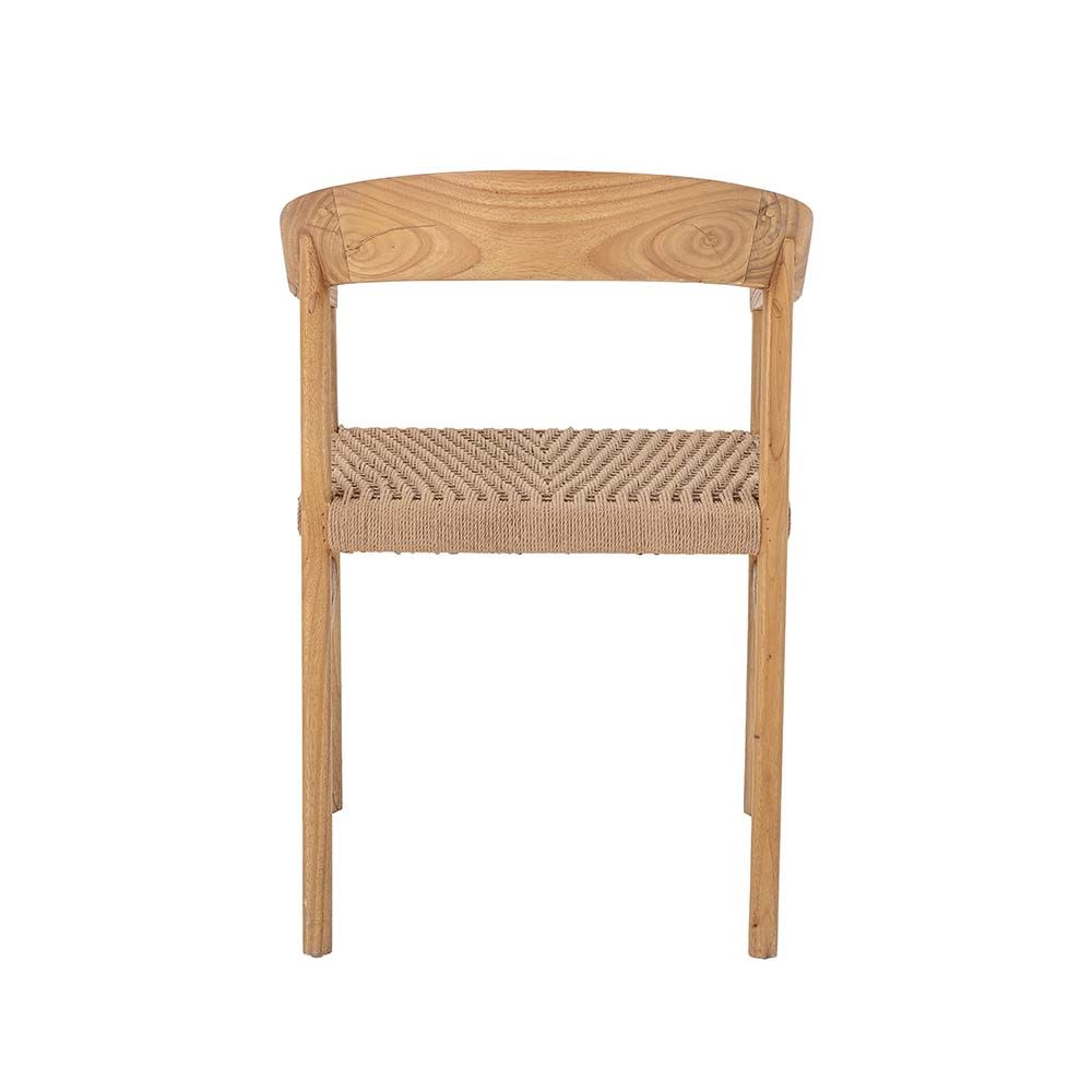 A scandi-inspired light oak chair with a braided seat