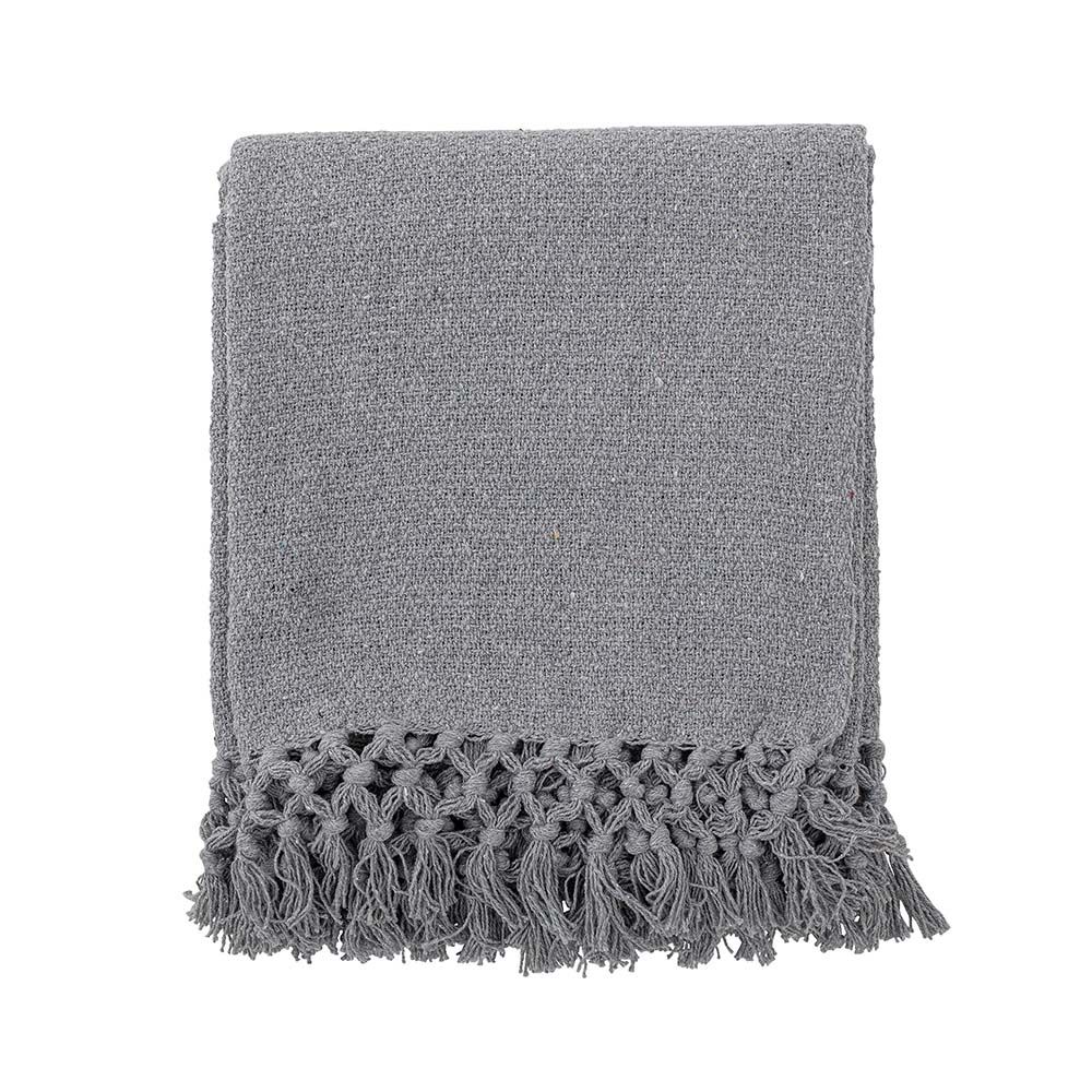 A simple grey throw made from recycled cotton