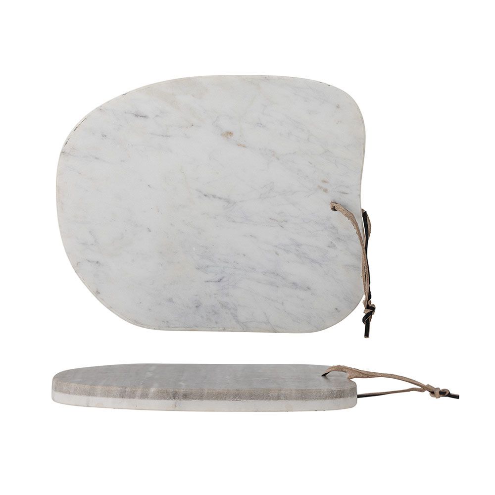 Elegant marble cutting board featuring organic shape