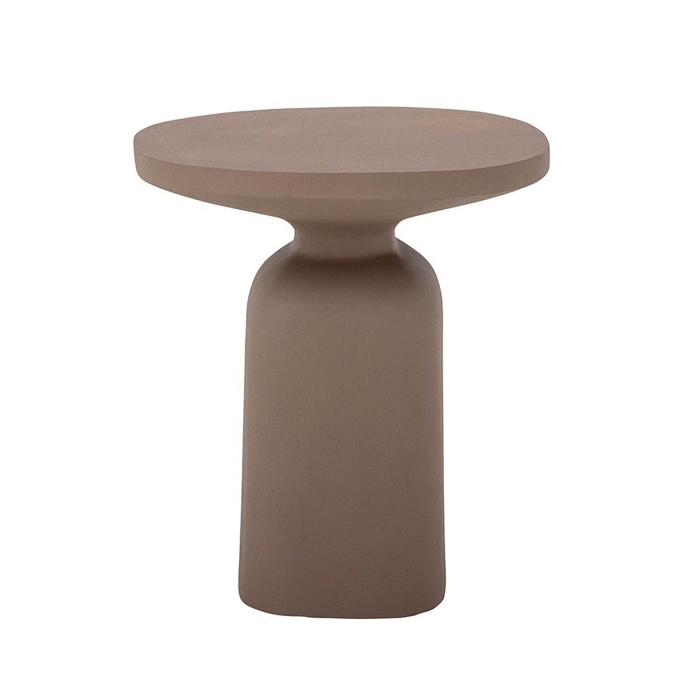 organic-shaped terracotta coloured side table