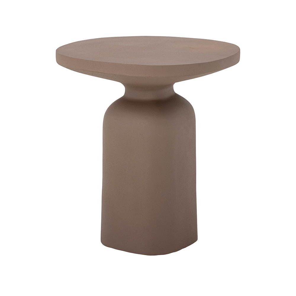 organic-shaped terracotta coloured side table