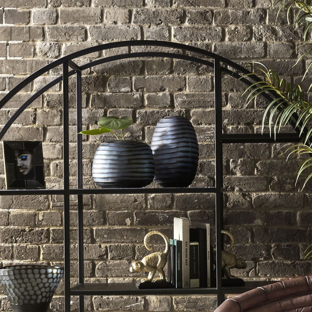 Contemporary tall blue contrasted vase