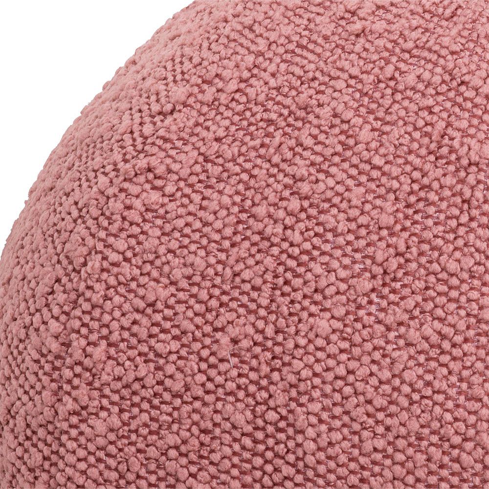 Artsy round cushion gorgeously textured boucle rose finish
