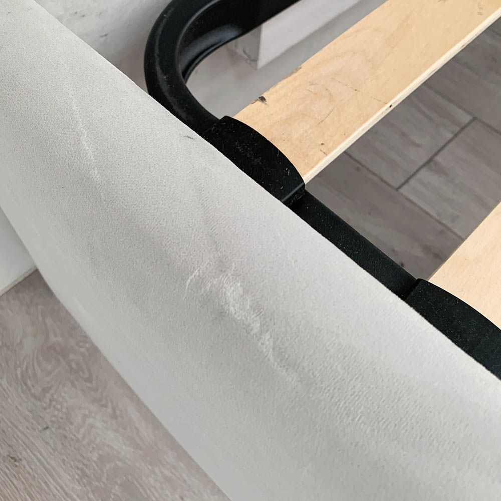 Bruising to velvet that will be covered by mattress 