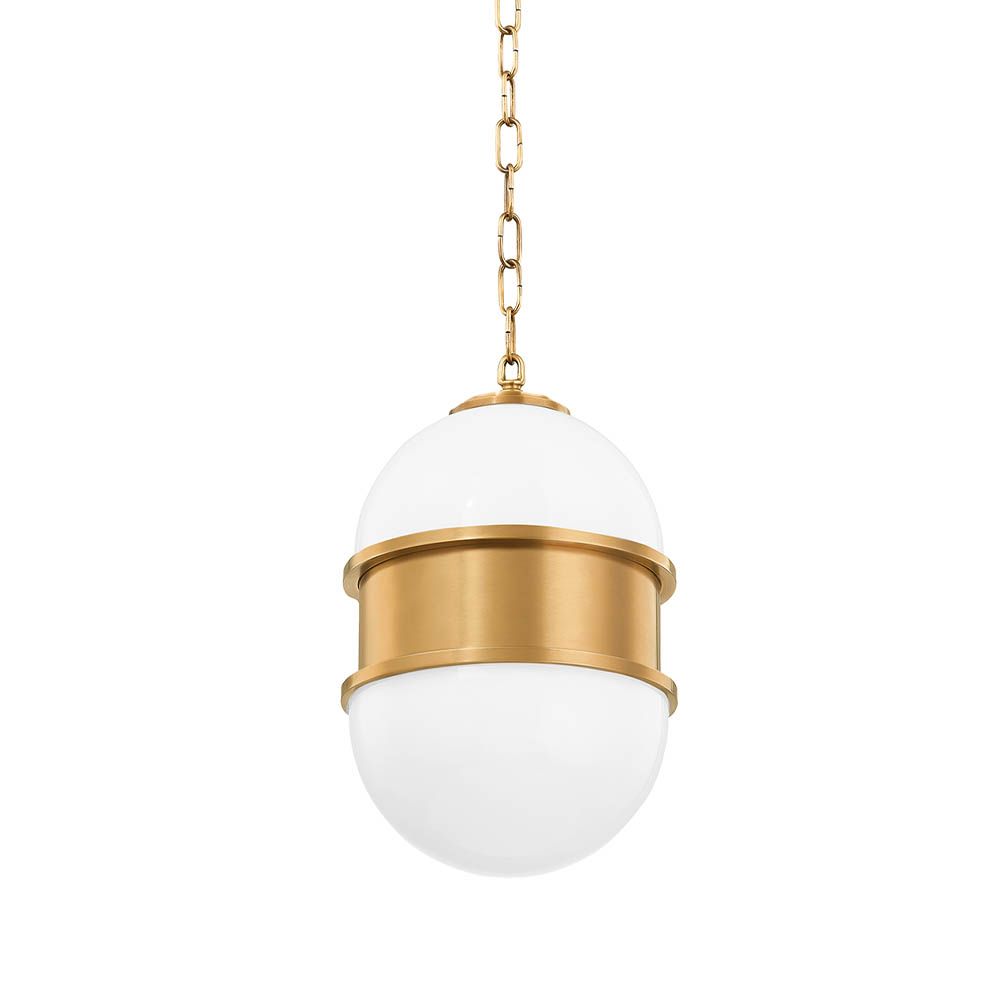 Elegant hanging light fixtures with brass accents