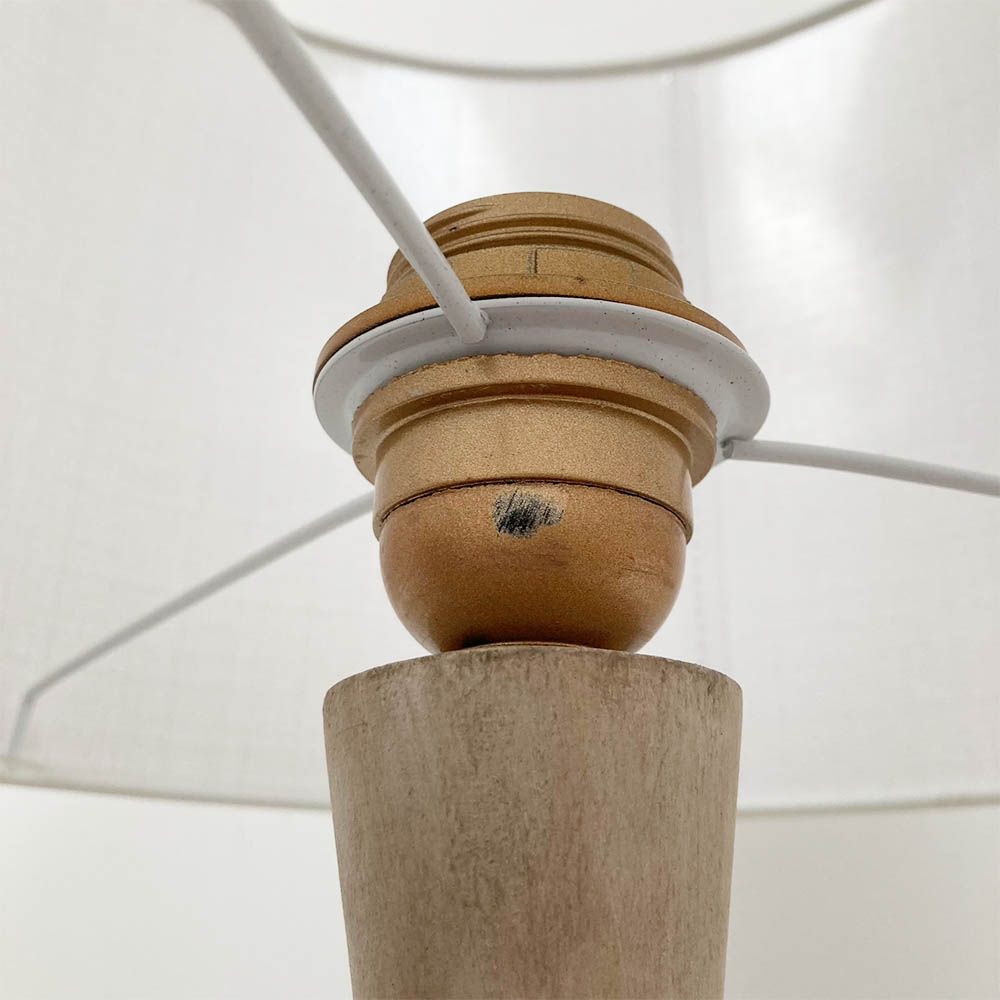 Stylish bleached mango wood table lamp with white lampshade 