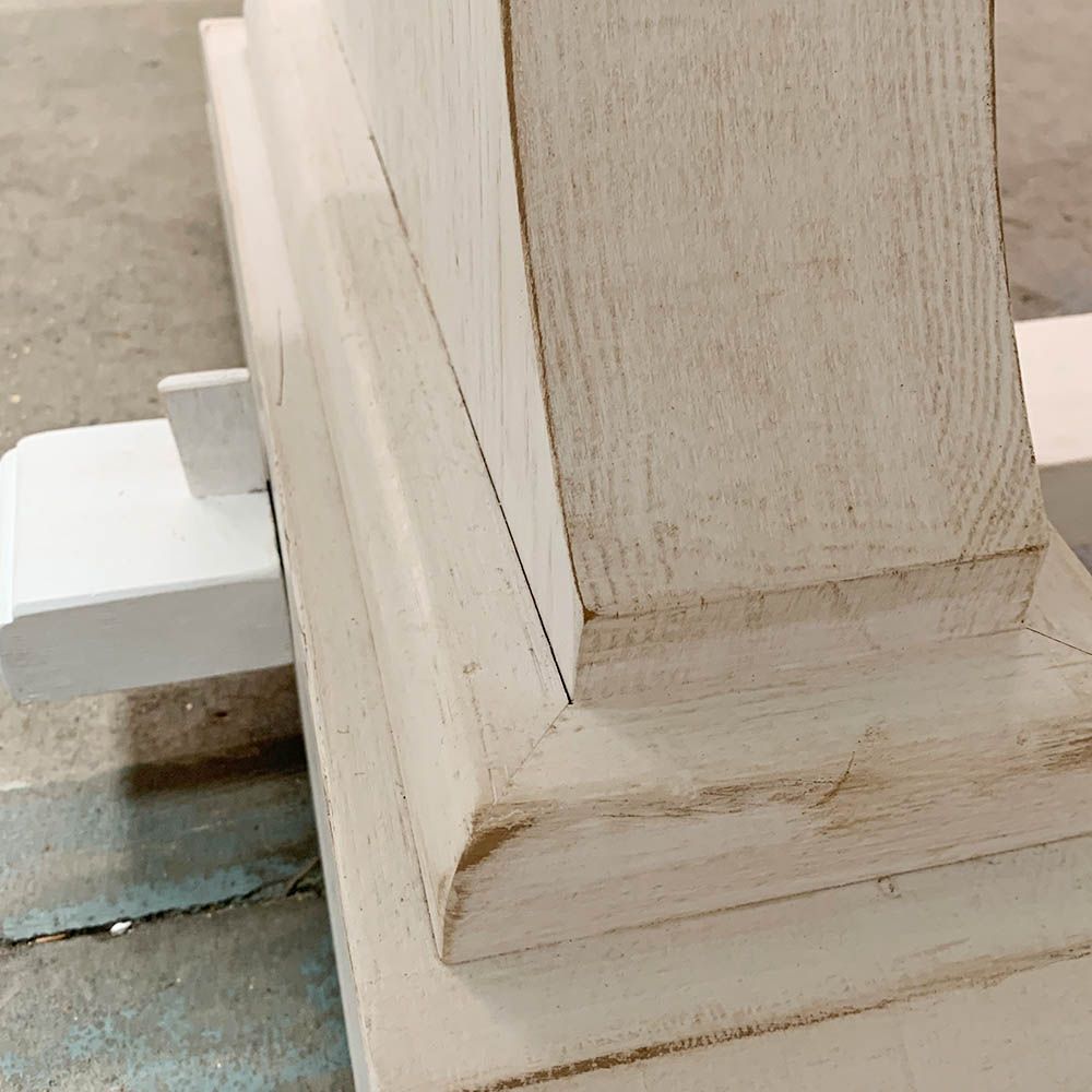 Imperfections to brushed white finish