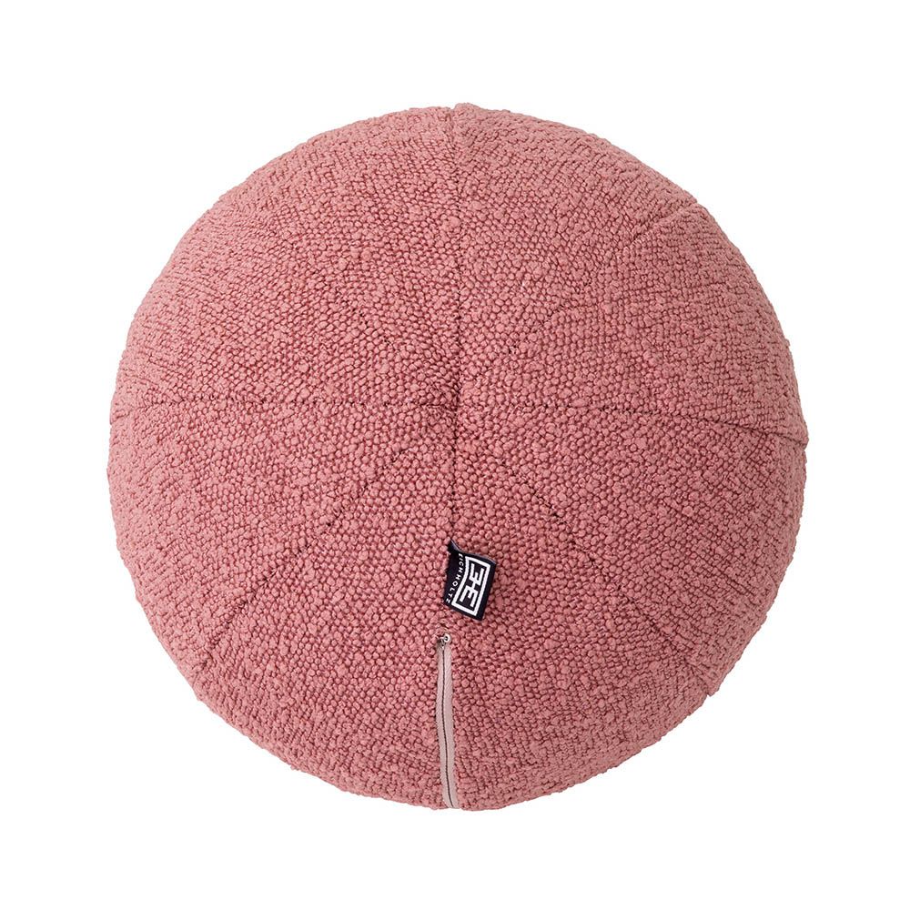 Artsy round cushion gorgeously textured boucle rose finish