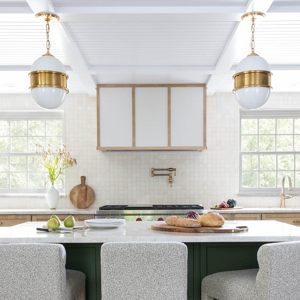 Elegant hanging light fixtures with brass accents