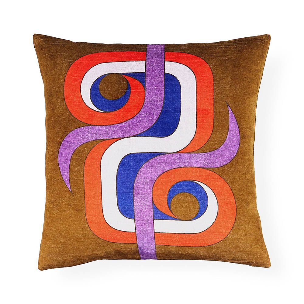 Glamorous and colourful cushion in sumptuous velvet finish