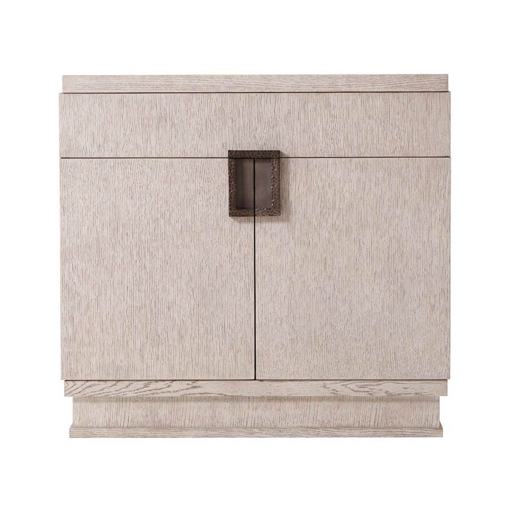 Elegant wooden chest  with bronze handles and storage