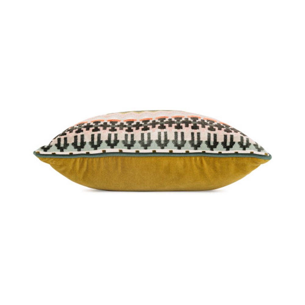 Patterned cushion made with soft sumptuous velvet