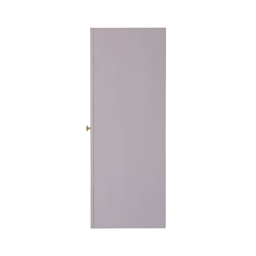 Gorgeous lilac storage cabinet with embossed diamond pattern and brass handle