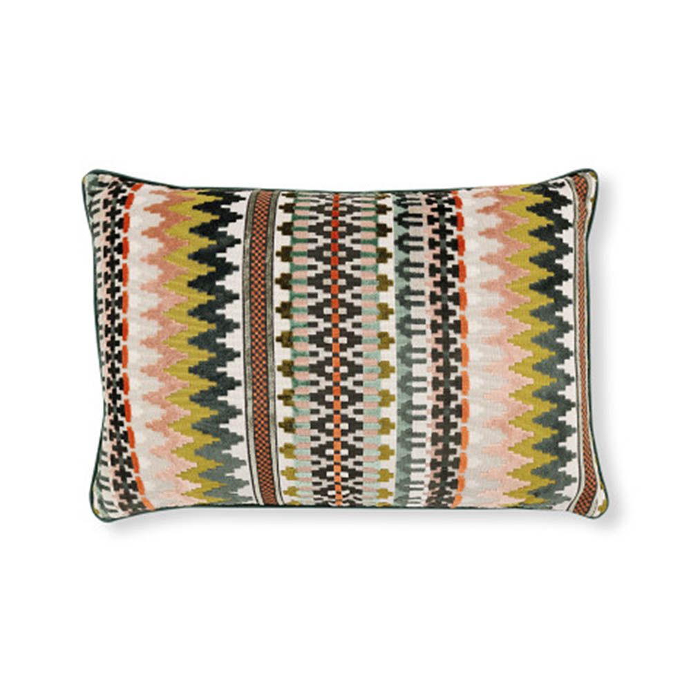 Patterned cushion made with soft sumptuous velvet