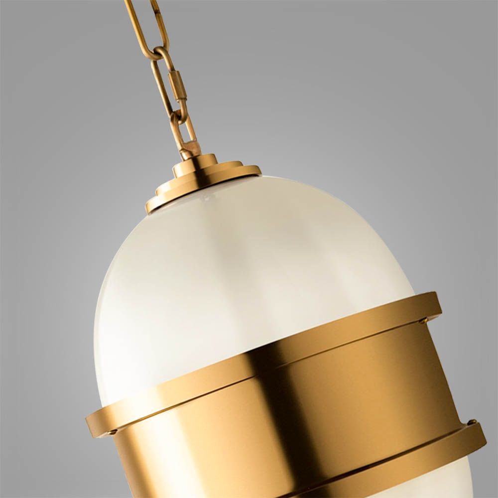 Elegant hanging light fixtures with brass accents