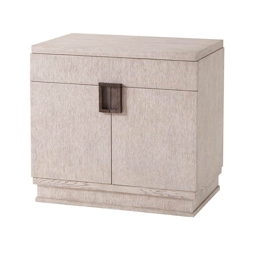 Elegant wooden chest  with bronze handles and storage