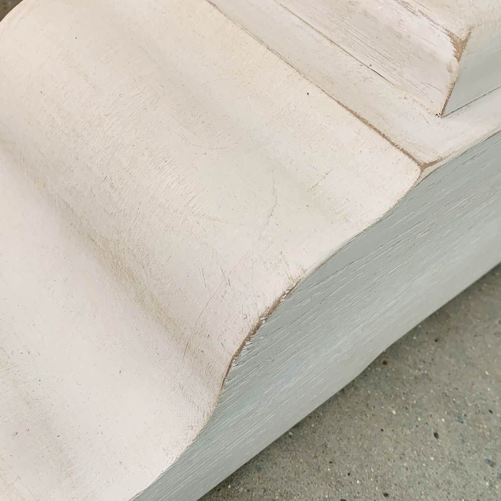 Imperfections to brushed white finish
