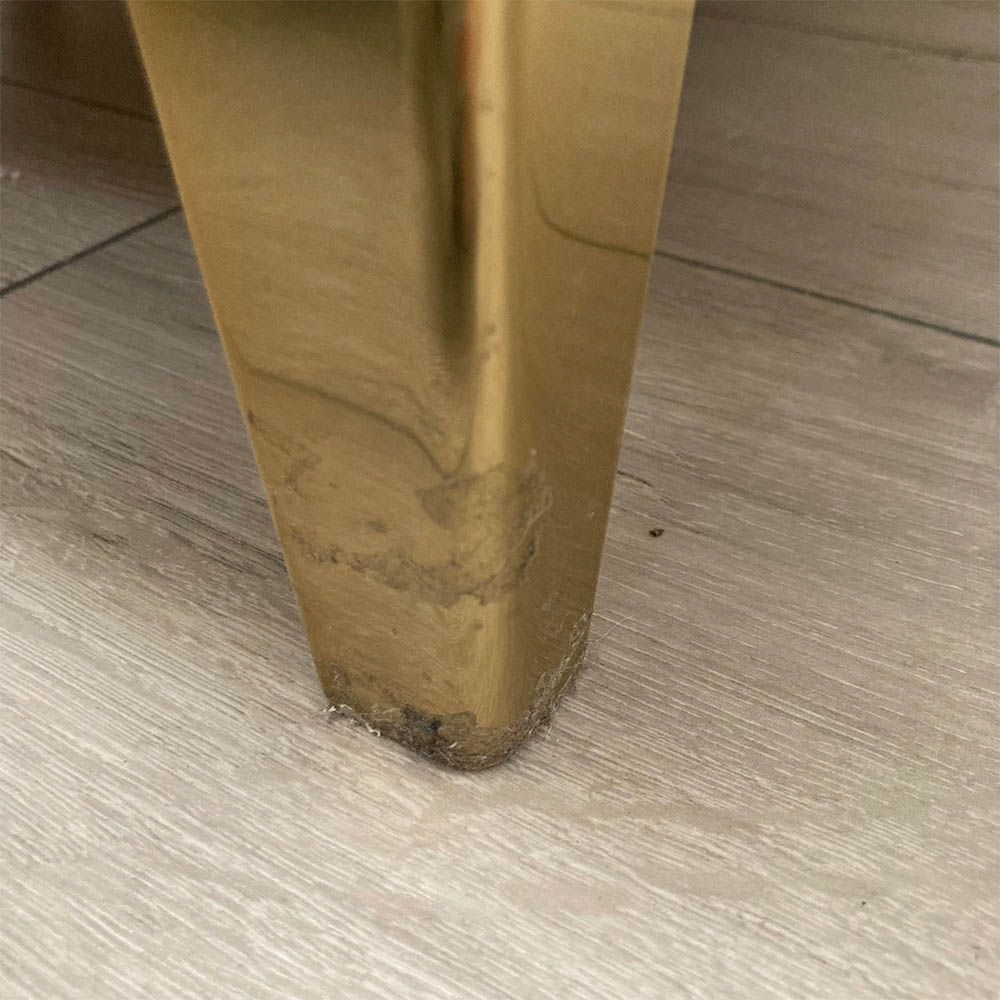Walnut Matte bedside table with two drawers and gold accents