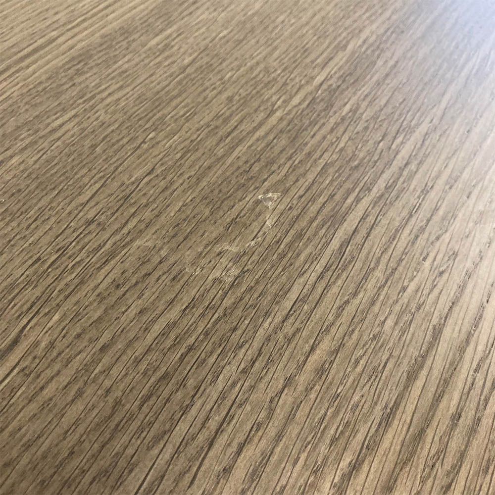 Modern dining table in gorgeous smoked matte eucalyptus finish