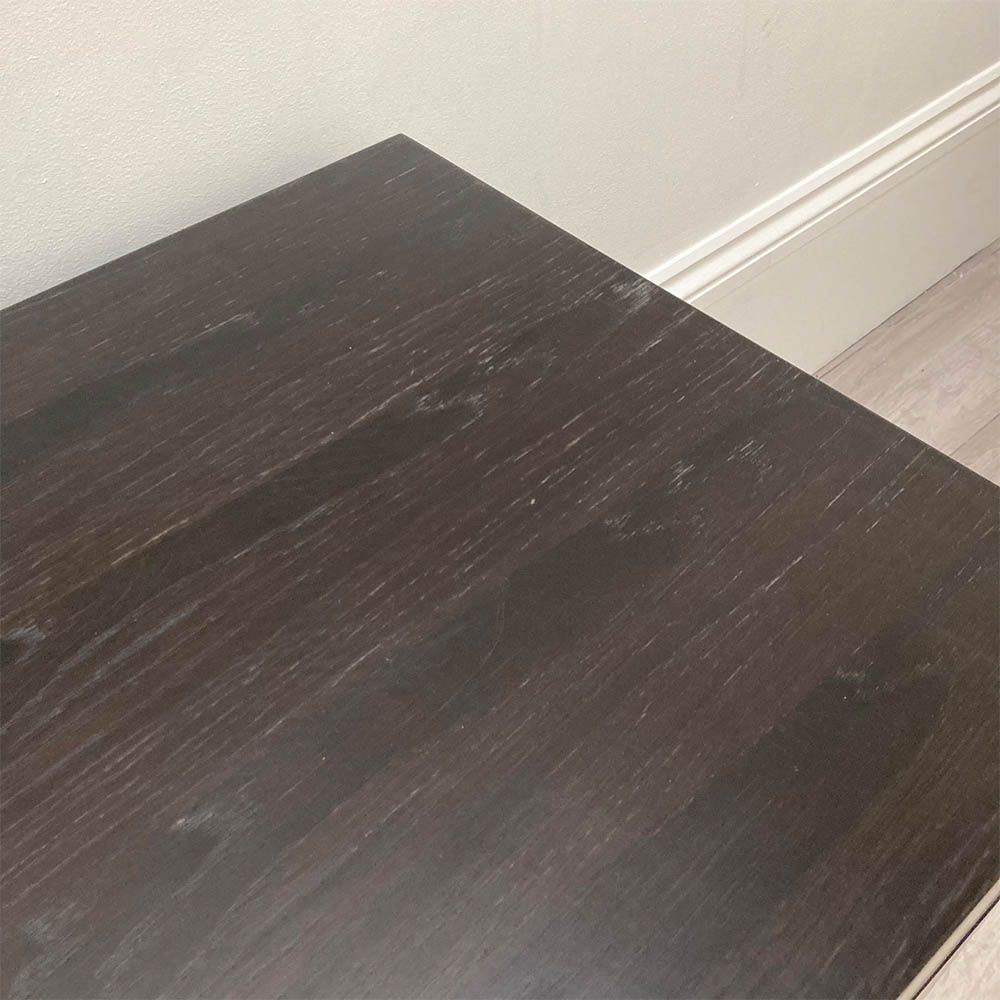 Walnut Matte bedside table with two drawers and gold accents