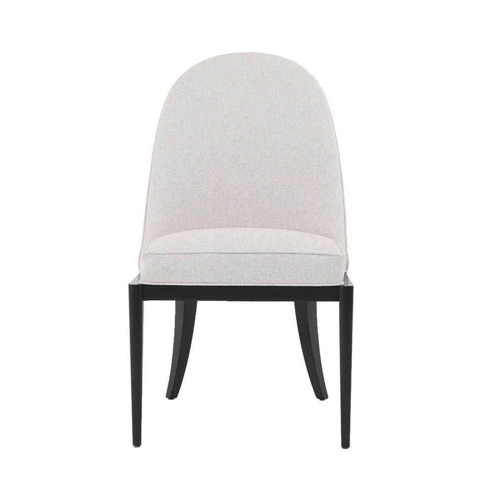 Classy neutral dining chair with simple curved silhouette