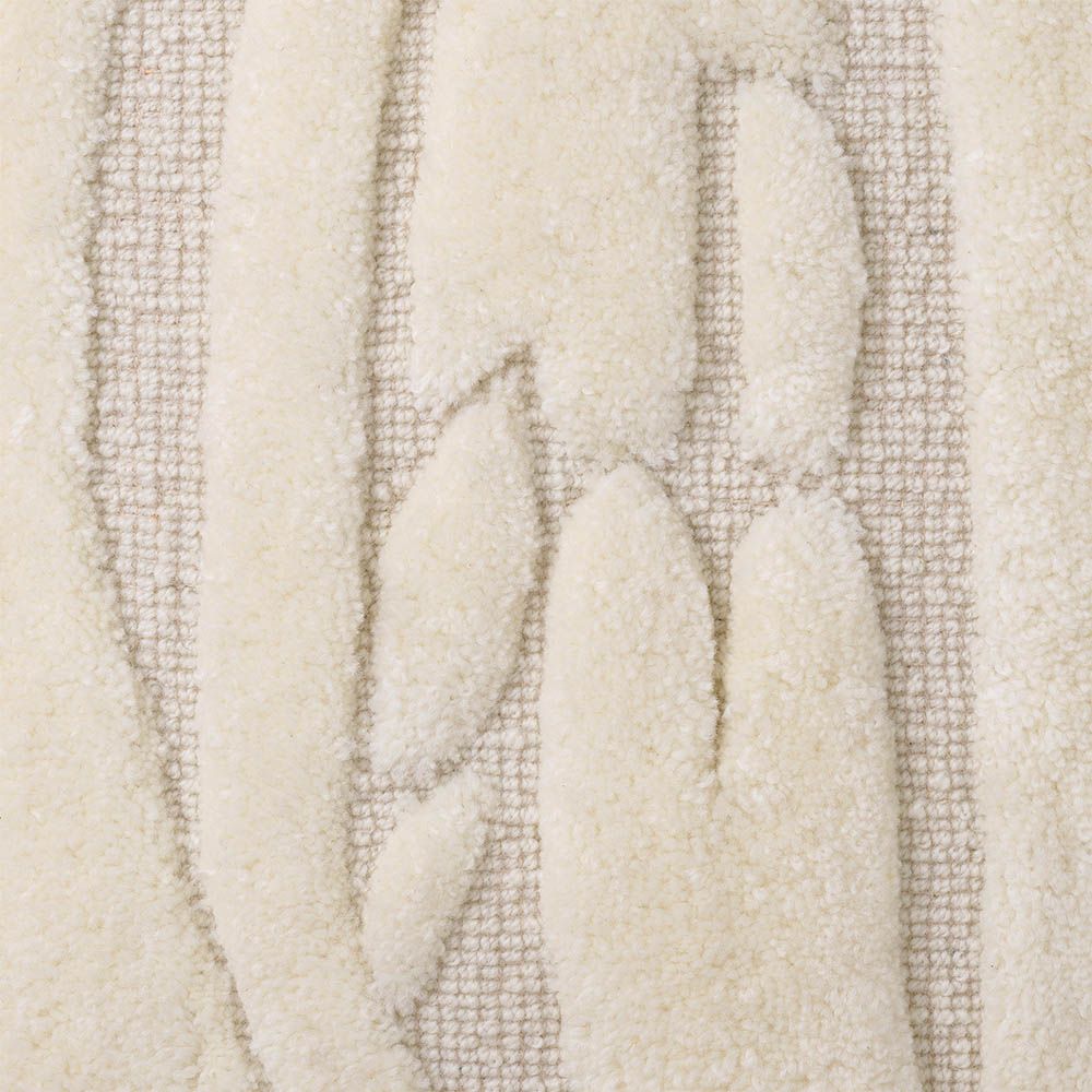 Cosy wool textured cushion in ivory