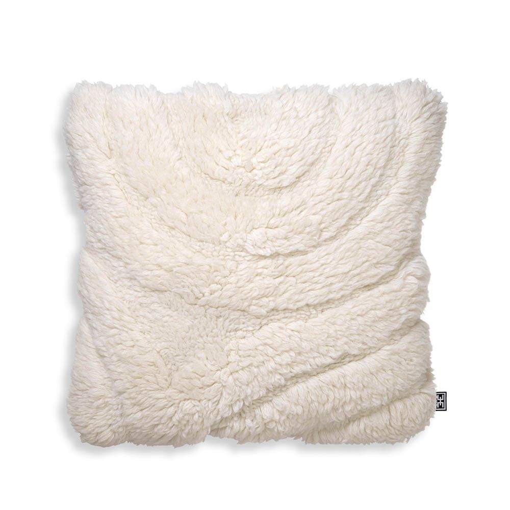 delightfully fluffy wool cushion in ivory