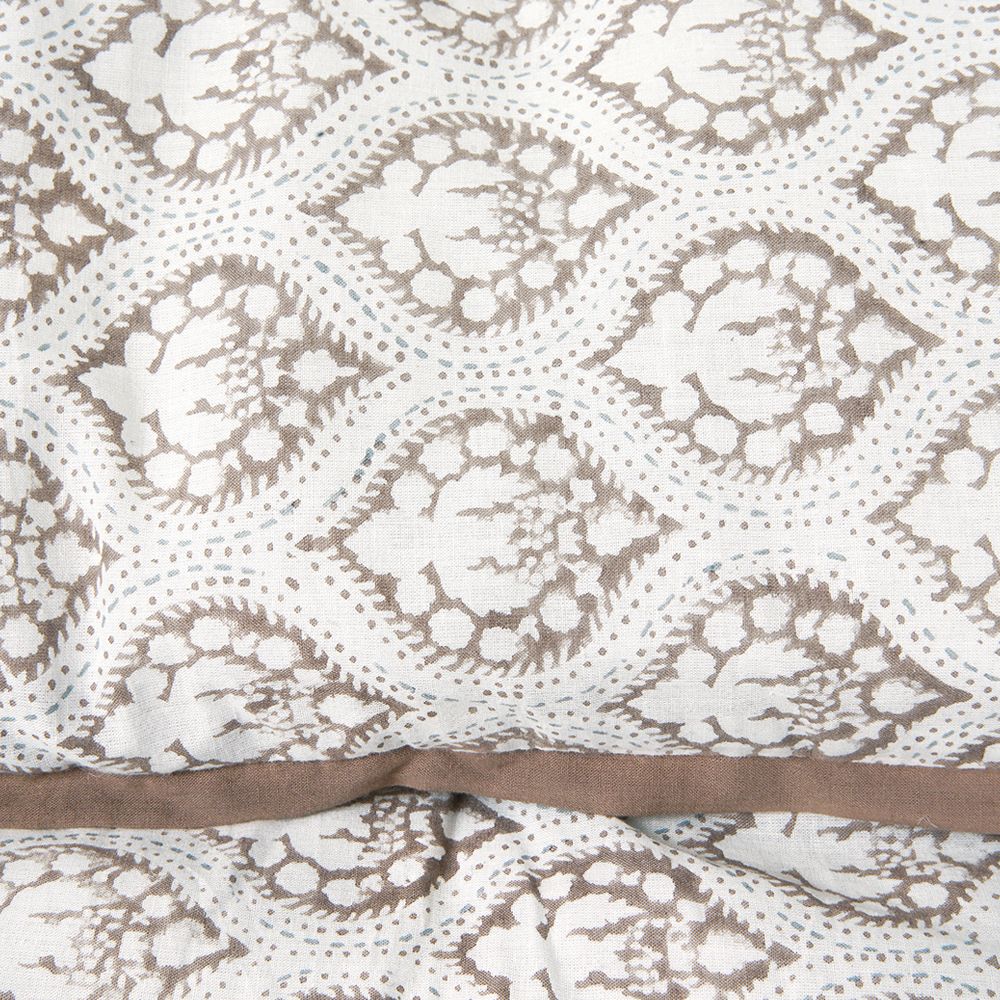 lovely taupe patterned bedspread 