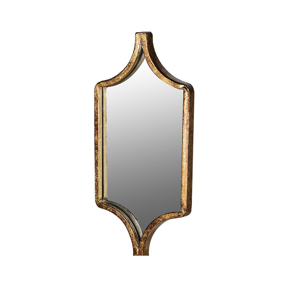 antiqued brass-effect wall mirror 
