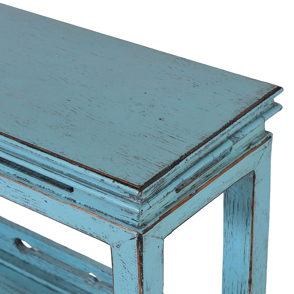 Striking shabby chic blue console table
