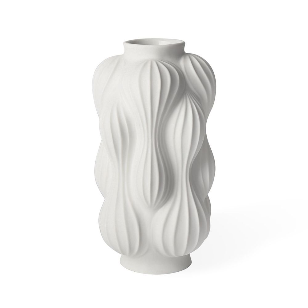A sculptural nature-inspired white porcelain vase
