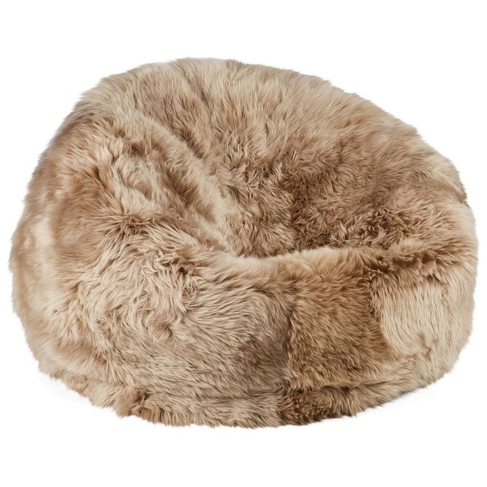 A sumptuously soft New Zealand Sheepskin beanbag with a long wool finish