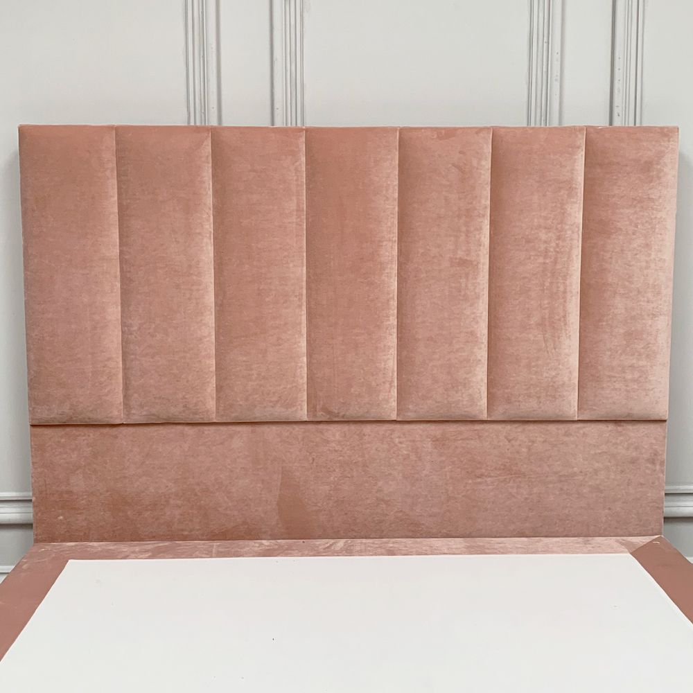 Clearance Tosca Bed - Luxury Velvet Peach - Kingsize 
