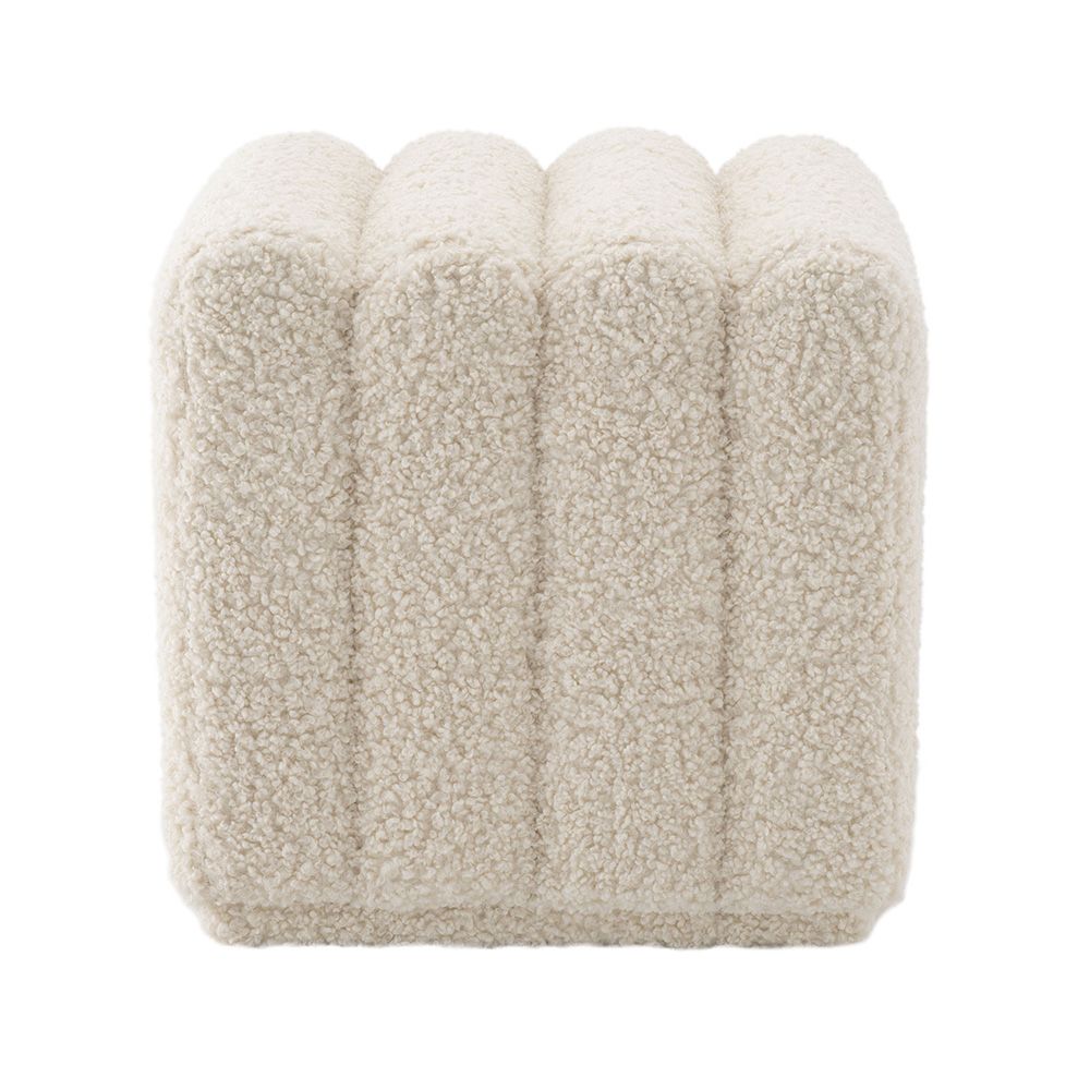 A luxurious, faux shearling Bente stool by Eichholtz