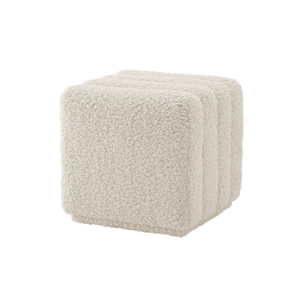 A luxurious, faux shearling Bente stool by Eichholtz