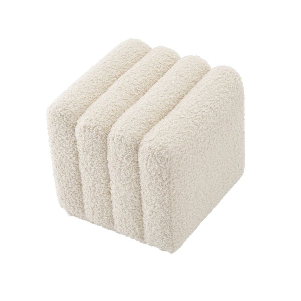 A luxurious, faux shearling Bente stool by Eichholtz