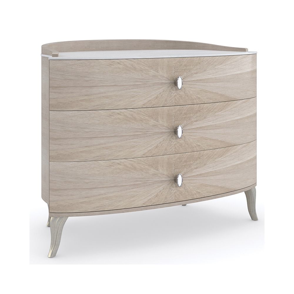 A luxury, curved bedside table by Caracole