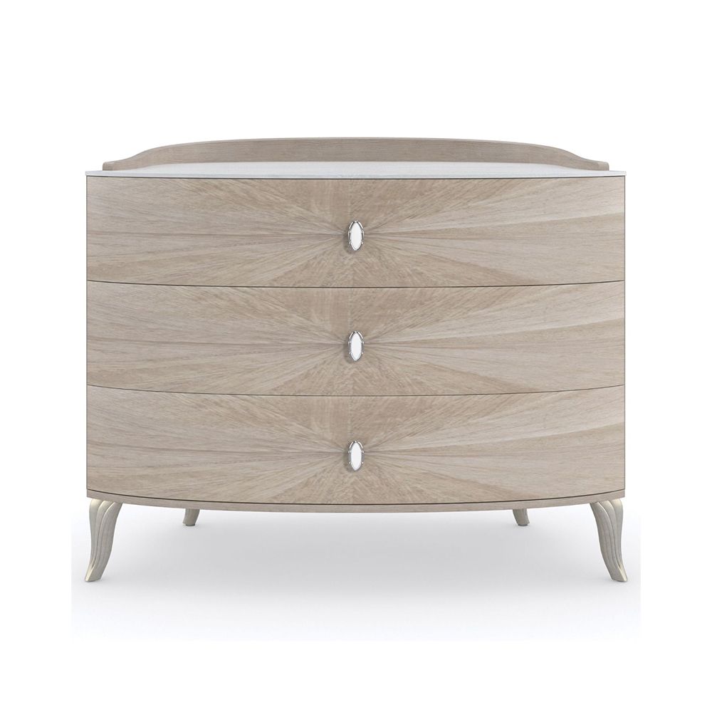 A luxury, curved bedside table by Caracole