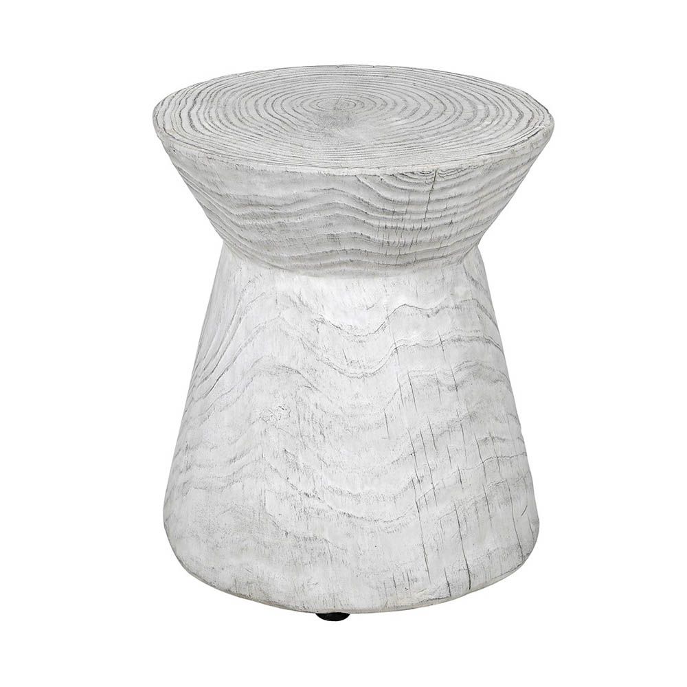 Natural white washed wooden stool