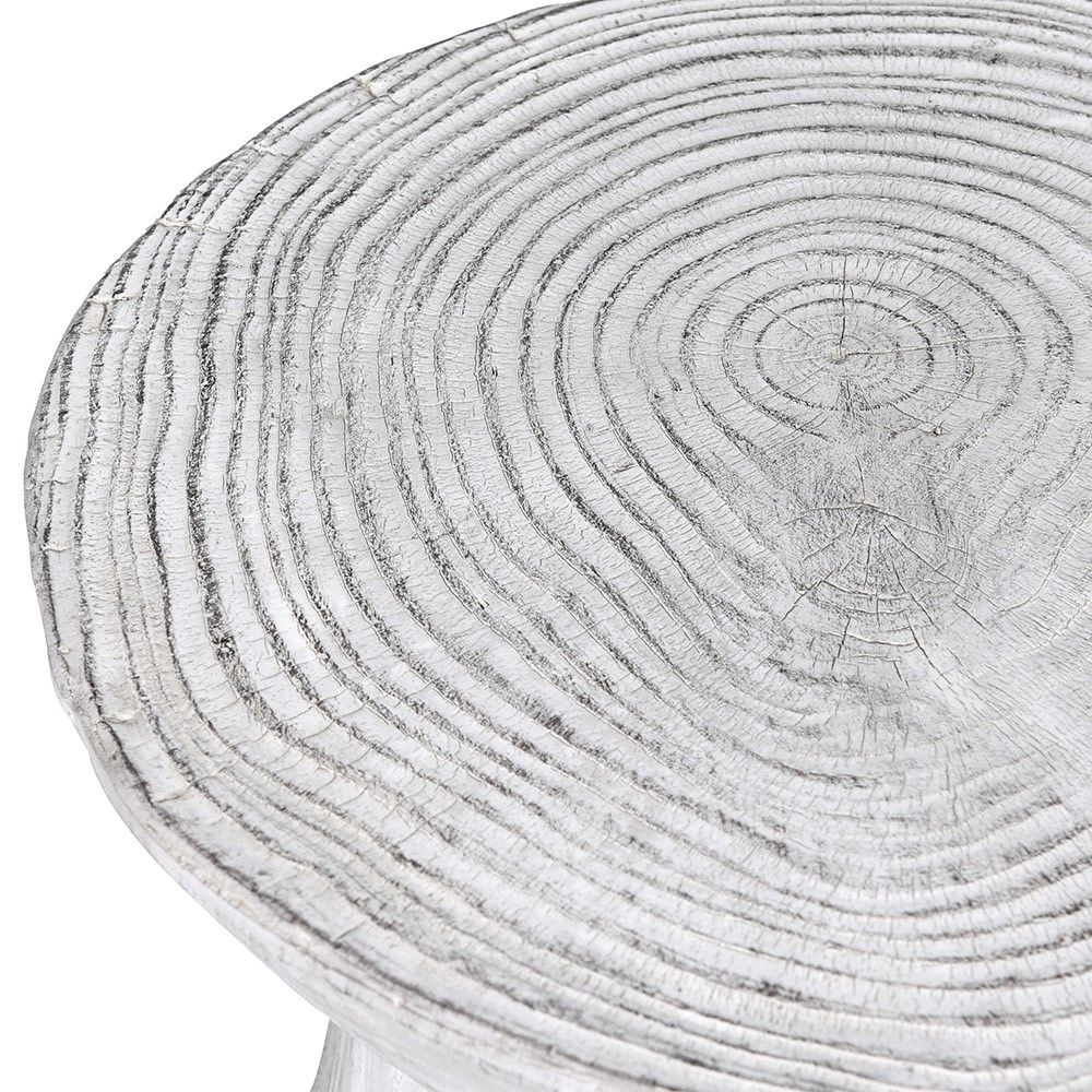 Natural white-washed wooden stool