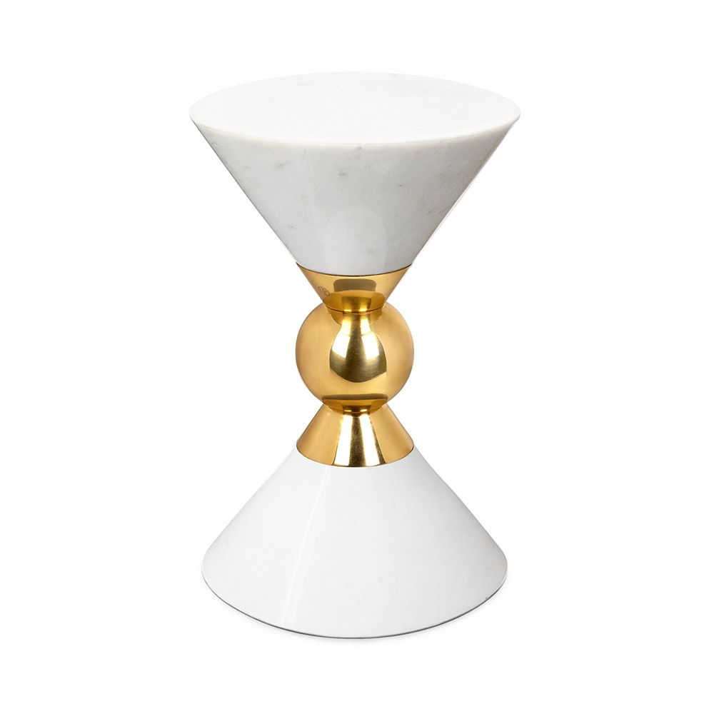 glamorous marble and brass accent table