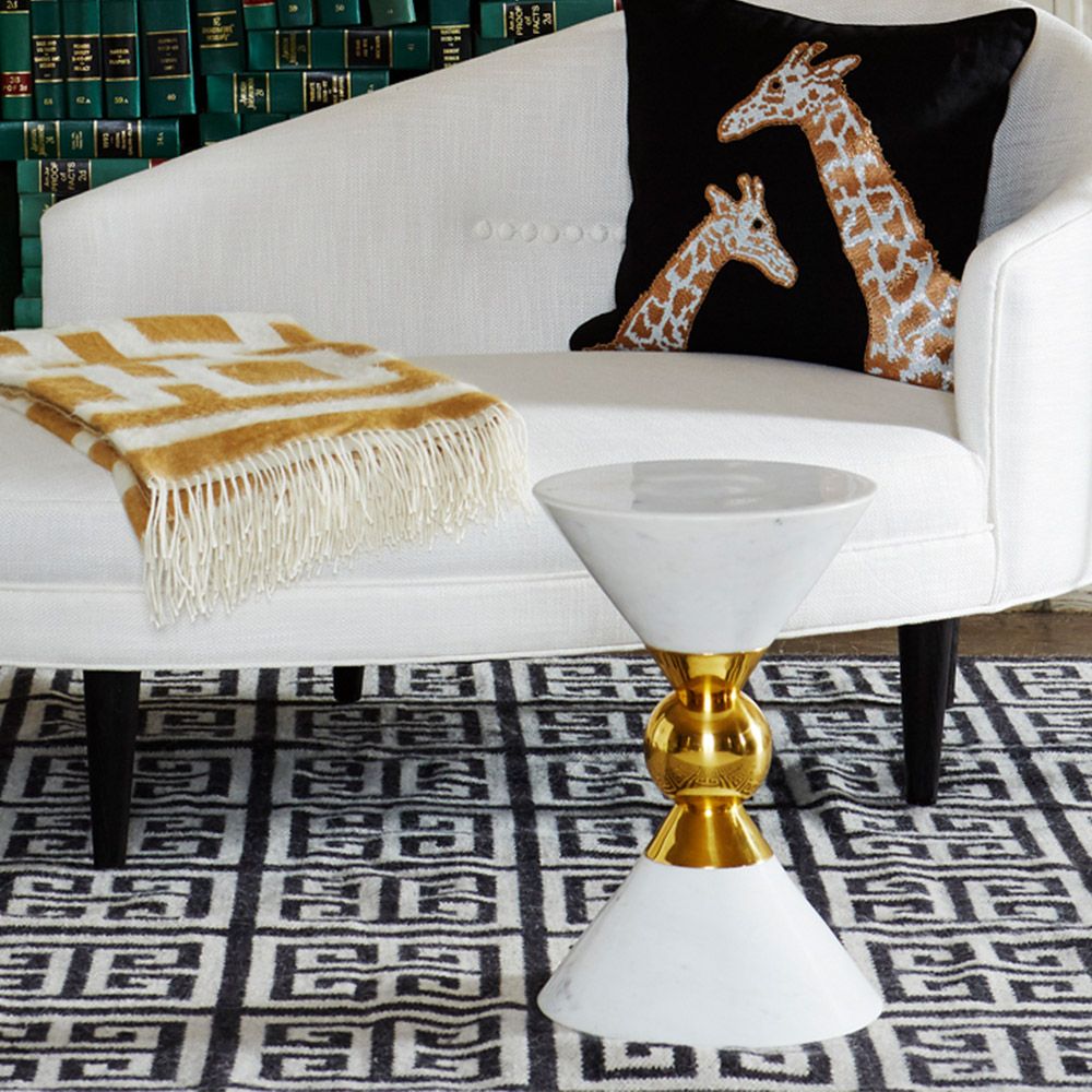 glamourous marble and brass accent table