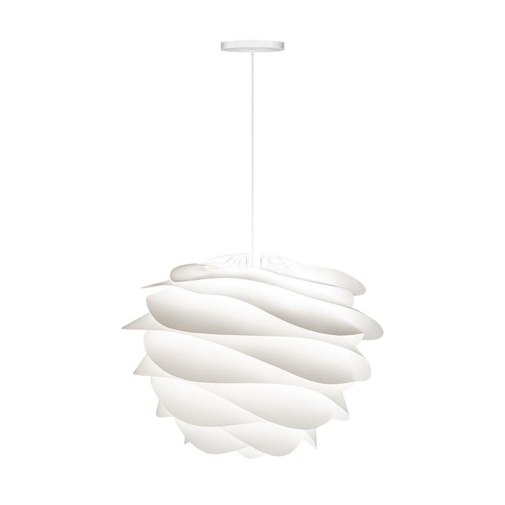 Contemporary, curved wave white lamp shade