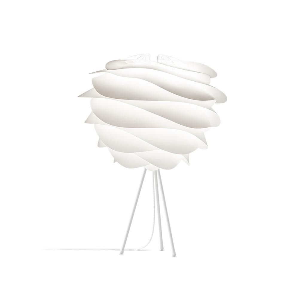 Contemporary, curved wave white lamp shade
