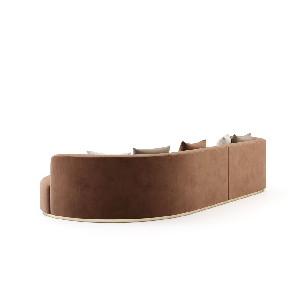 Luxurious Domkapa brown velvet curved sofa