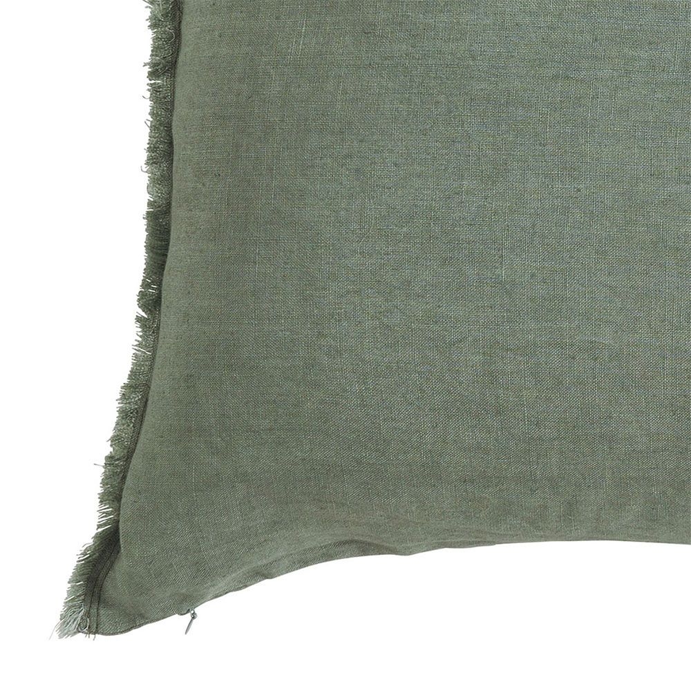 Lovely Celadon Cushion with fringed edges